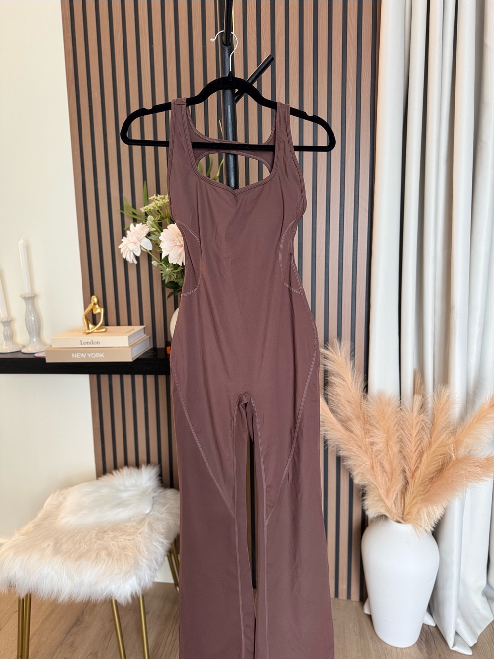 Sleek Chocolate Brown Fitted Jumpsuit